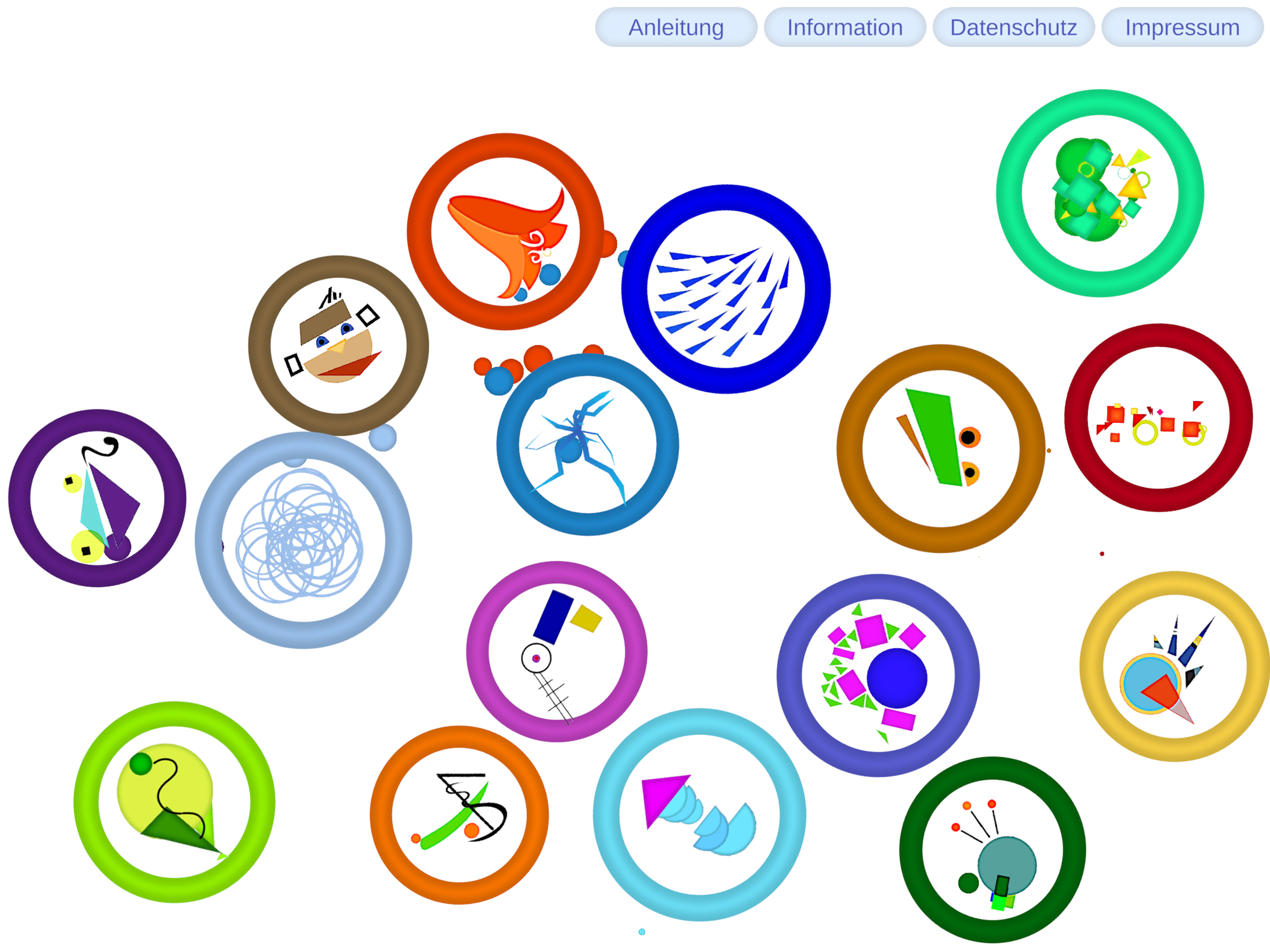 Menu with moving bubbles